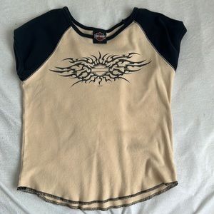 Harley Davidson Motorcycles Kailua-Kona, Hawaii Vintage Raglan Tee